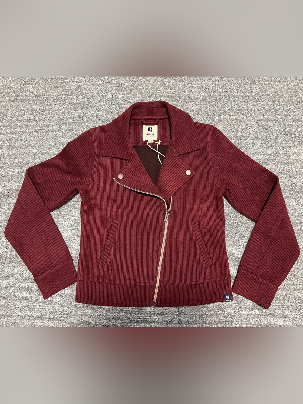 Girl’s Burgundy Corduroy Moto Jacket 12T